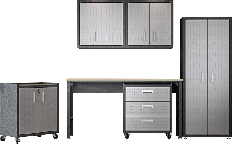 Fortress Modern 6-Piece Garage Set in Dark Gray