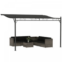 Outsunny 11.5' x 8.2' Outdoor Pergola, Lean to Pergola, Dark Grey