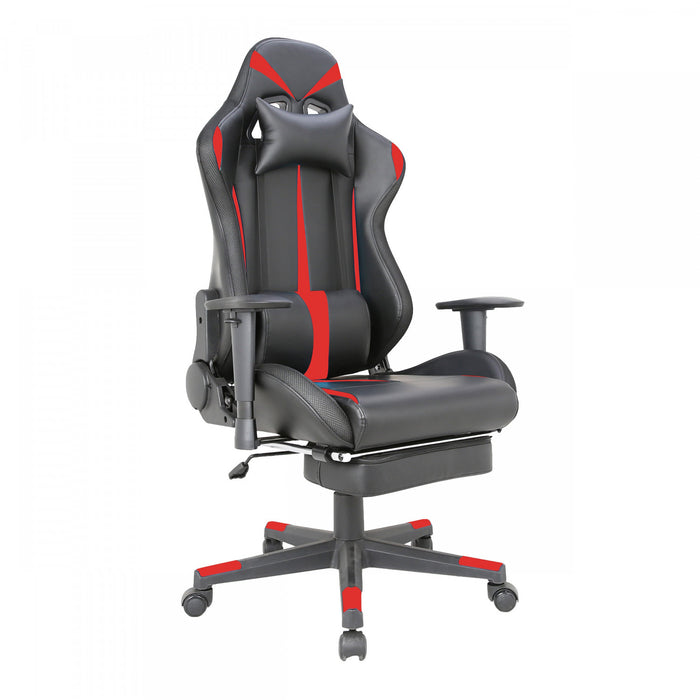 TygerClaw Fabric Gaming Chair with Lumbar Pillow and Leg Rest Office Chair