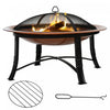 Outsunny 30" Outdoor Fire Pit, Potable Fire Pit W/ Lid, Bronze