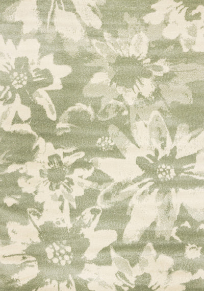 Ellis Floral Green Cream Area Rug - 5'3" x 7'7"|Carpette Ellis verte et crème à motif floral - 5 pi 3 po x 7 pi 7 po