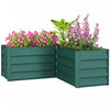 Outsunny L-shaped Galvanized Steel Raised Garden Bed, Green