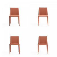 Paris Modern Vegan Leather Dining Chair in Clay - Set of 4