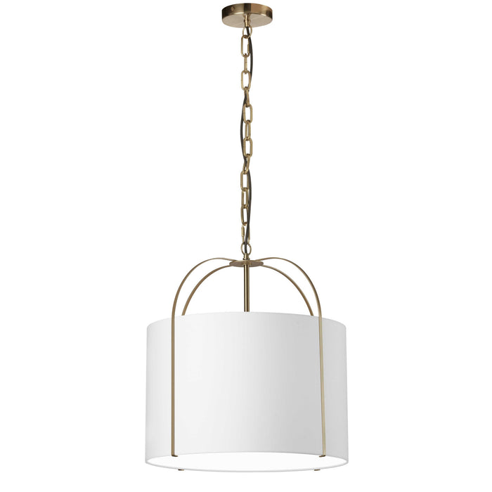 Dainolite Quincy 1 Light Pendant Gold White Shade Lamp