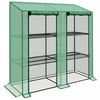 Outsunny Mini Greenhouse With 3 Tier 6 Shelves Portable Green House, Green