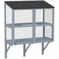 PawHut Window Cat Catio, Outdoor Cat House w/ Metal Mesh, 2 Tiers Outdoor Enclosure for Indoor Pet, Expandable Safe Window Perch for Sunbathing, Napping & Overlooking, 39.4