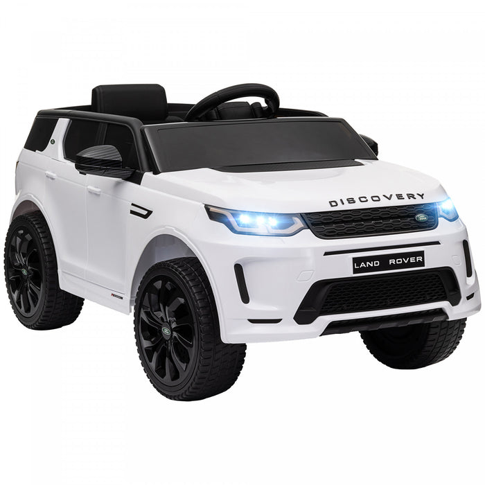 Qaba Land Rover Discovery Sport Licensed Powered Ride-On Car, 12v Battery Powered Kids Electric Car With Remote Control, Soft Start, Led Lights, Music Horn, White
