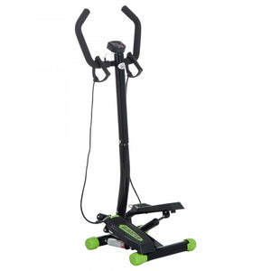 Soozier Adjustable Twist Stepper W/ Lcd Monitor And Resistance Bands, Stair Stepper Aerobic Body Workout Fitness Machine For Home Gym