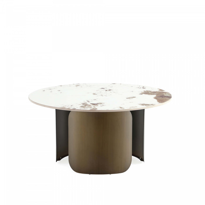 Monica Modern Glam Sintered Stone Top Coffee Table in Bronze