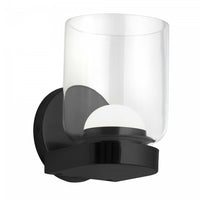 Dainolite Nadine LED Wall Sconce 10w Matte Black Clear Glass Lamp
