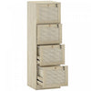 HOMCOM 4 Drawer File Cabinet Lockable Filing Cabinet for A4 Letter Oak