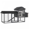 Pawhut 84\" Chicken Coop Wooden Hen House Rabbit Hutch Poultry Cage Pen Outdoor Backyard With Nesting Box And Run, Grey