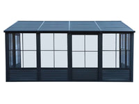 Florence - Wall Mounted Solarium 8x16 Metal Roof In Black