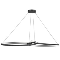 Dainolite Nola LED Horizontal Pendant 76w Matte Black White Silicone Diffuser Lamp