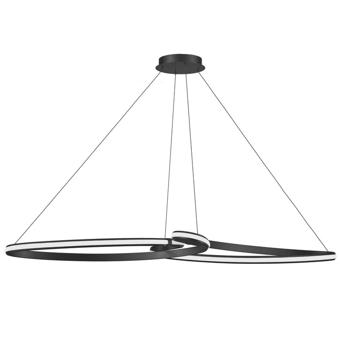 Dainolite Nola LED Horizontal Pendant 76w Matte Black White Silicone Diffuser Lamp