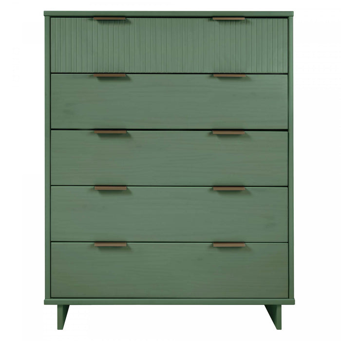 Granville Modern 38\" Chest in Sage Green (5-Drawer)