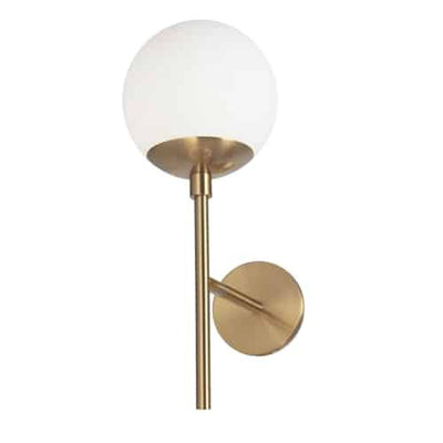 Dainolite Dayana 1 Light Wall Sconce Up Light Aged Brass White Glass Lamp|Applique murale Dayana de Dainolite à éclairage vers le haut, en verre blanc, avec fini laiton vieilli et 1 ampoule