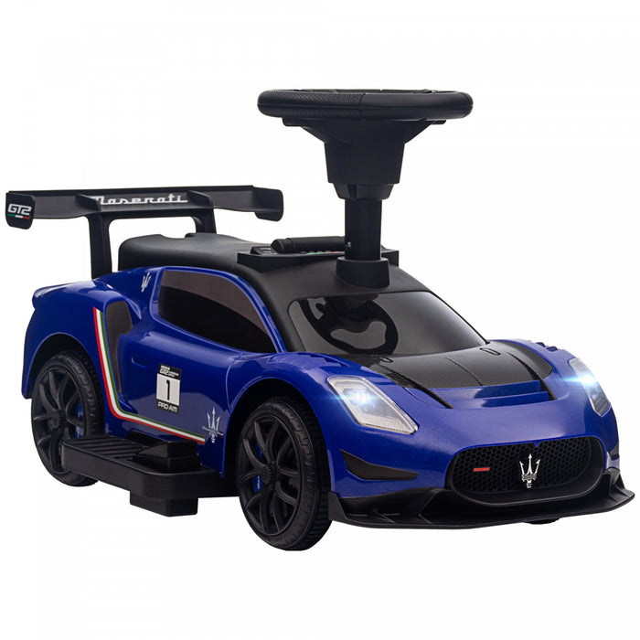Qaba Maserati Gt2 Licensed Baby Car, 6v Battery Powered Ride-On Ride On Toy With Under Seat Storage, Led Headlights Music Mp3, Kids Electric Car For Toddlers 18-60 Months, Blue