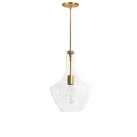 Dainolite Petalite 1 Light Pendant Small Aged Brass Clear Glass Lamp