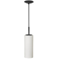 Dainolite Paza 1 Light Pendant Matte Black Finish White Glass Lamp