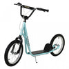 Aosom Youth Scooter Street Kick Scooter For Teens Kids Ride On Toy W/ 16'' Inflatable Wheel Dual Brakes For 5+ Year Old Blue