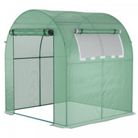 Outsunny 6' X 6' X 6.6' Walk-in Tunnel Greenhouse, Small Green House With Zippered Door And Roll-up