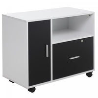 Homcom Lockable Filing Cabinet With Hanging Rail