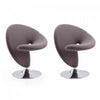 Curl Modern Wool Blend Swivel Lounge Chair in Gray - Set of 2