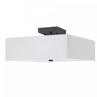 Dainolite Seren 3 Light Semi-flush Mount Matte Black White Shade Lamp