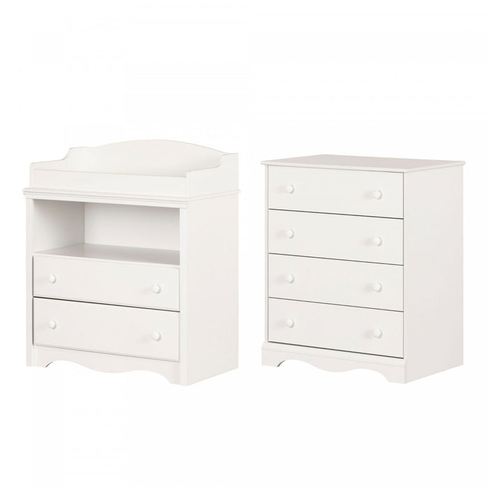 Angel Changing Table And 4-drawer Chest Set - Pure White 