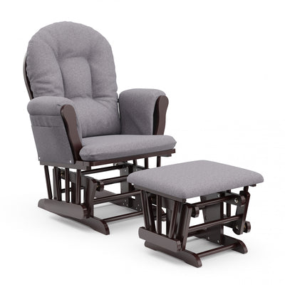 Storkcraft Hoop Glider and Ottoman - Espresso/Gray Swirl Chair