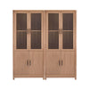 Jodie Mid-Century Modern 31\" Bookcase Cabinet in Maple (6-Shelf) - Set of 2