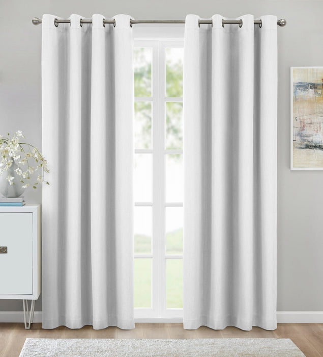 Thermaplus Kelly White Blackout Grommet Curtain Panel - 52 x 95