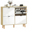 HOMCOM Narrow Shoe Cabinet, 4 Flip Drawers Shoe Storage Cabinet, White