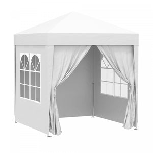 Outsunny 6.6'x6.6' Pop Up Gazebo Canopy Tent With Sidewalls, Instant Sun Shelter, With Carry Bag, For Outdoor, Garden, Patio, White