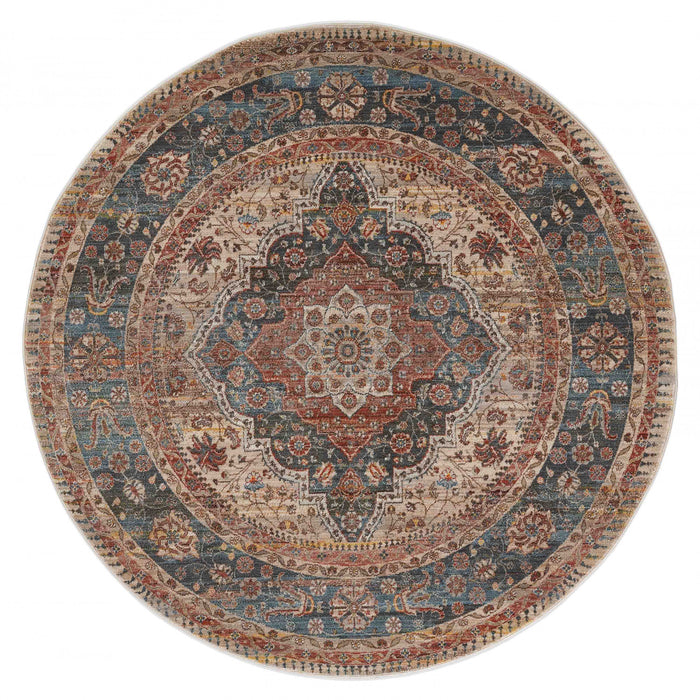 Irina Traditional 5'0\" x Area Rug in Multi Indoor Area Rug