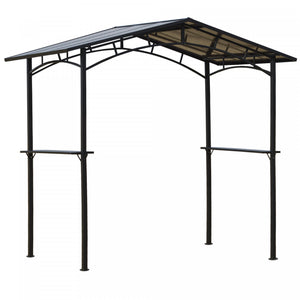 Outsunny 8' X 5' Hardtop Grill Gazebo Aluminium Bbq Canopy Gazebo Outdoor Canopy With Side Shelves