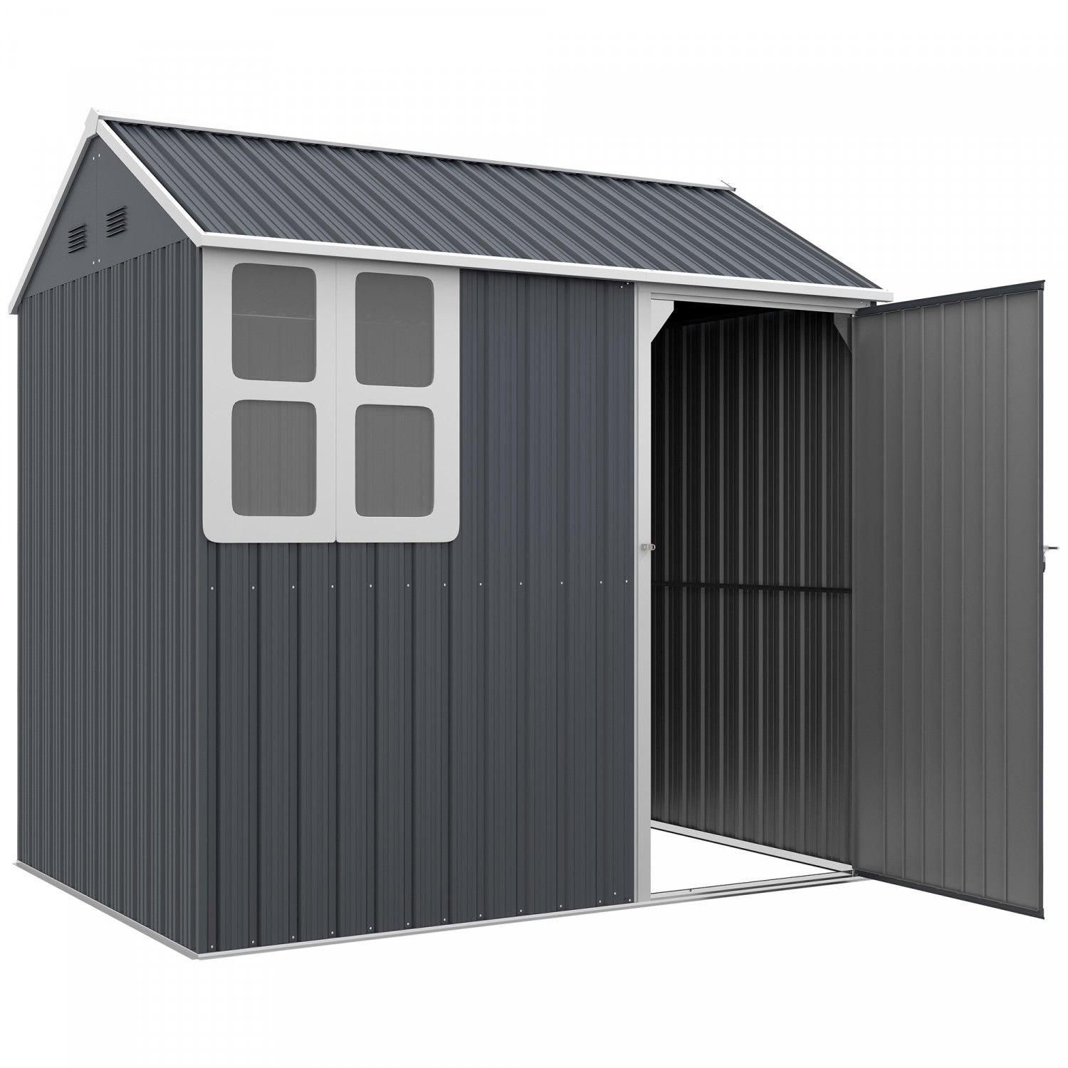 Outsunny 7' X 5.5' Metal Garden Storage Shed With Lockable Outsunny 7' X 5.5' Metal Garden Storage Shed With Lockable