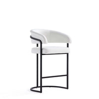 Augusta Modern Metal Upholstered Counter Stool in White
