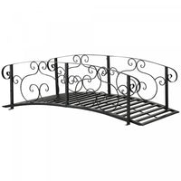 Outsunny 6ft Garden Bridge With Safety Rails Decorative Pond Bridge, Black