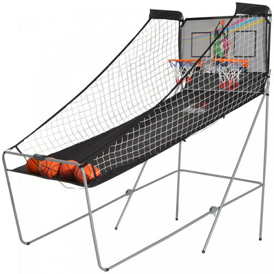 Homcom Double Shots Arcade Basketball System Foldable Two Player Basketball
