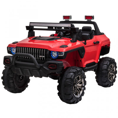 Aosom Kids Ride-on Car 12v Rc 2-seater Police Truck Electric Car For Kids With Full Led Lights, Mp3,|Aosom Voiture A Chevaucher 12v Rc 2 Places Camion De Police Voiture Electrique Pour Enfants Avec Lum