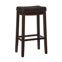 Claridge Faux Leather Backless Barstool - Browm