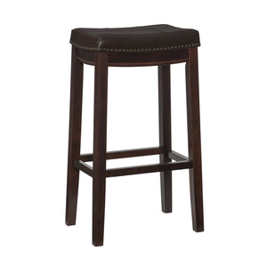 Claridge Faux Leather Backless Barstool - Browm