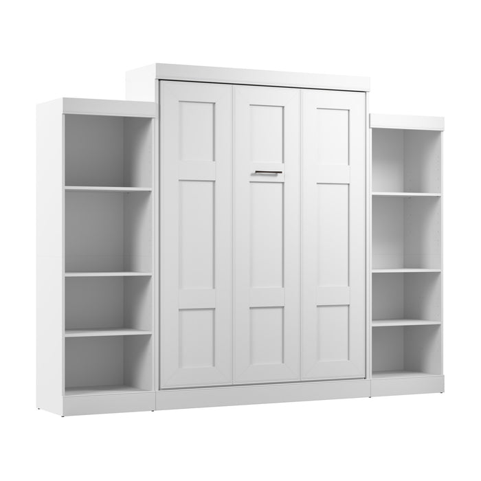 Bestar Edge Queen Murphy Bed with Closet Organizers (115 W) - White