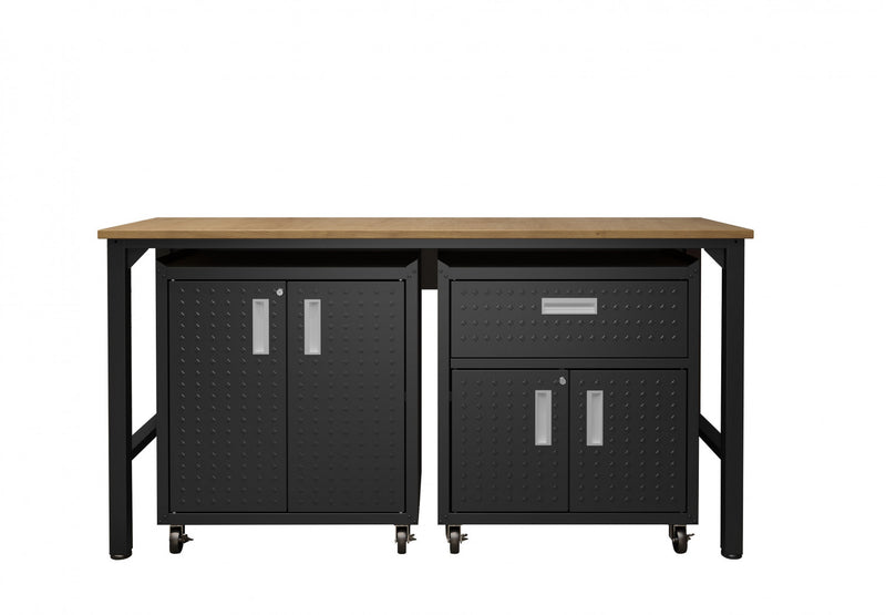 Fortress Modern 3-Piece Garage Set in Charcoal Gray Garage Storage
