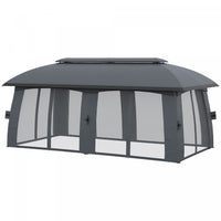 Outsunny 10' X 20' Patio Gazebo, Outdoor Gazebo Canopy Shelter With Netting, Vented Roof, Steel Fram