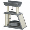 Pawhut Cat Tree, Small Cat Tower With Perch, Sisal Scratching Posts, Scratch Pad, Bed, Hanging Balls, For Indoor Cats, Light Grey