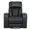 Kingsley 37 in. Leather Match Swivel Glider Recliner - Black | Fauteuil inclinable pivotant a mouvement coulissant Kingsley de 37 po en cuir assorti - Noir