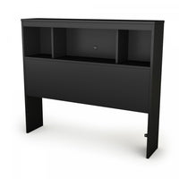 Spark Bookcase Headboard With Storage - Pure Black